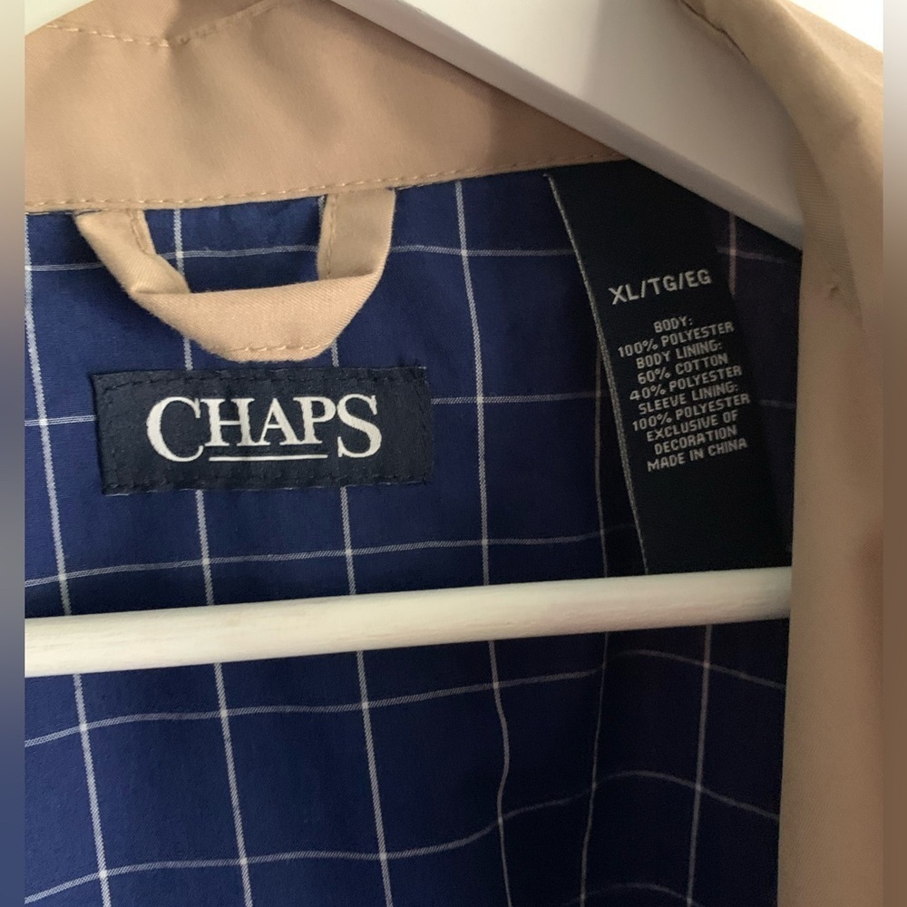 🧥 Chaps Harrington Jacket Tan Full Zip Cotton Jacket XL NWOT - Picture 7 of 8